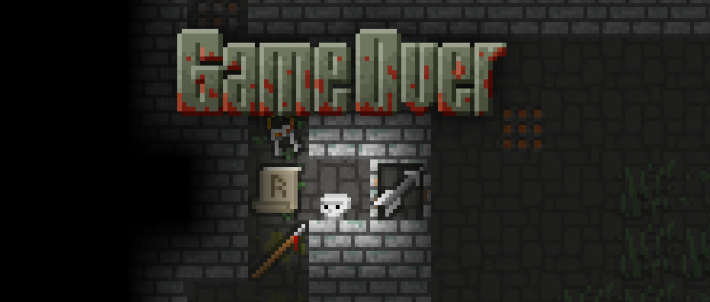 Game Over dans Pixel Dungeon