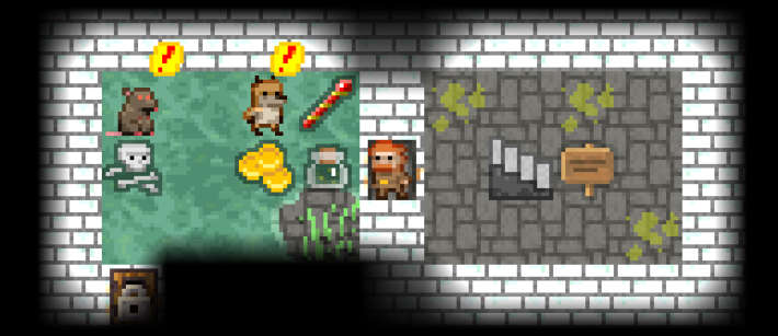 Attendre au niveau de la porte : Pixel Dungeon