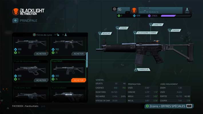 Choix des armes, Blacklight Retribution