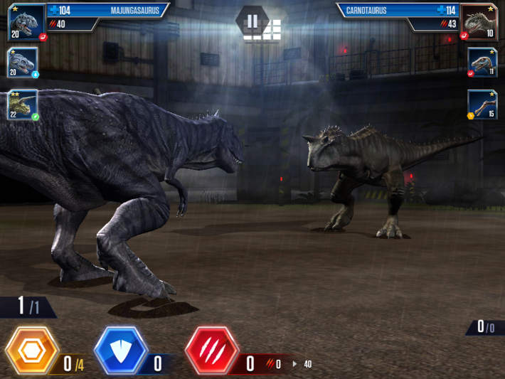 Les combats dans Jurassic World: Le jeu