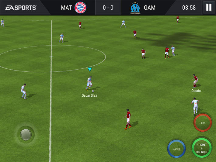 Exmeple de match sur FIFA Mobile Football