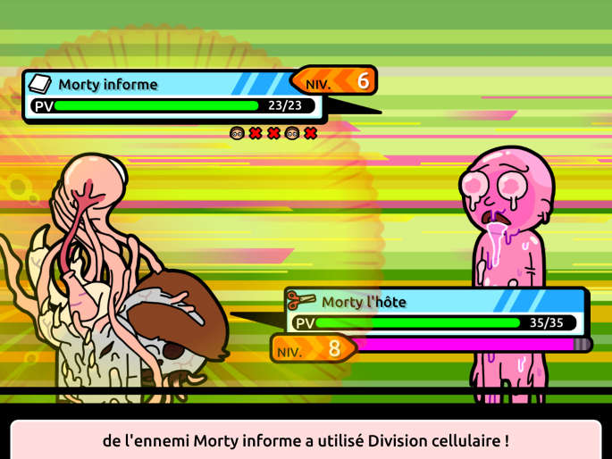 Combat entre deux Mortys bien dégueux