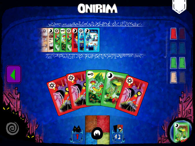 version IOS du jeu de cartes Onirim