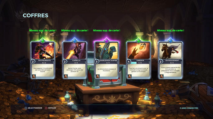 Cartes upgradables dans Paladins