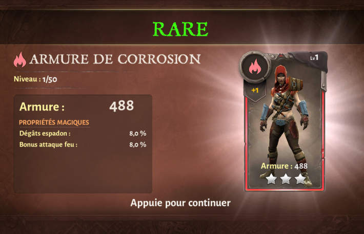 Carte armure - Dungeon Hunter 5