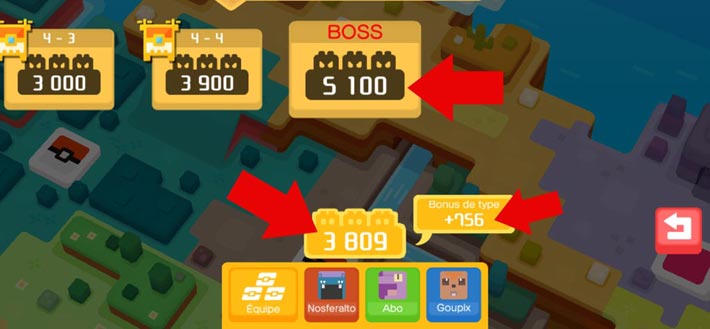 Pokémon Quest, puissance d'attaque