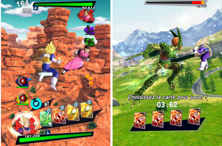 Combats dans Dragon Ball Legends