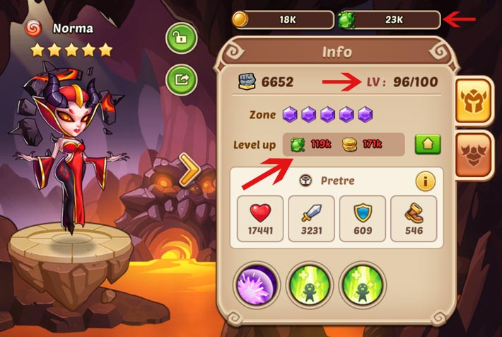 Ameliorez les heros de Idle Heroes 