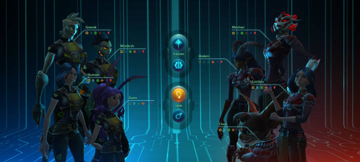 Choix des races dans Wildstar