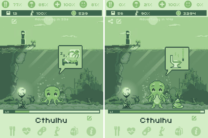 Evolution de notre Cthulhu Virtual Pet