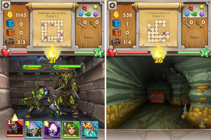 parcours de donjons dans Dungeon Monsters