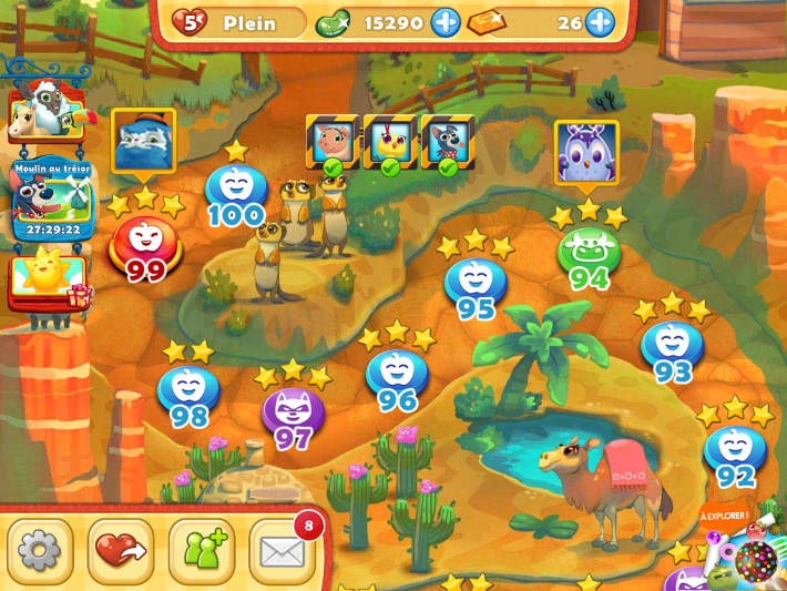 Parcours des niveaux Farm Heroes Saga