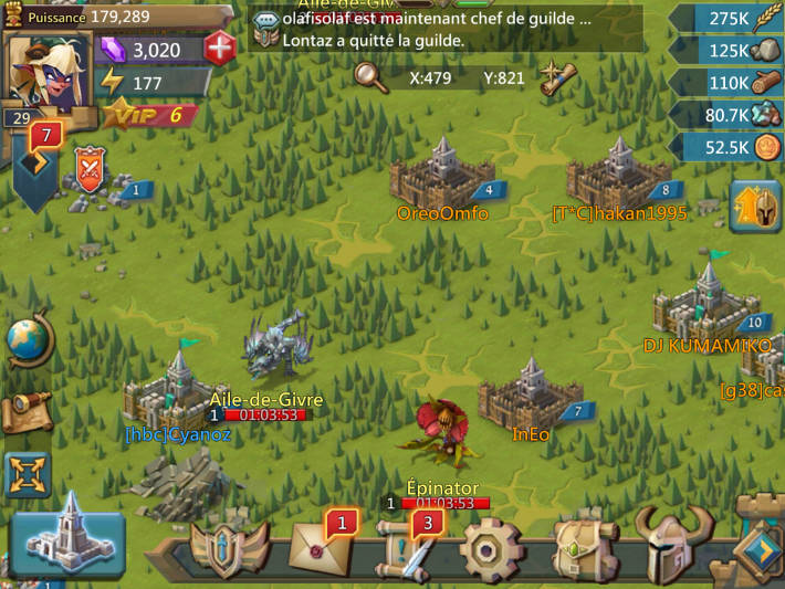 Map du royaume sur Lords Mobile